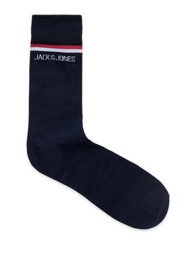 Boîte de 3 Chaussettes Jack and Jones Jacarbo Organic Bleu pour Homme