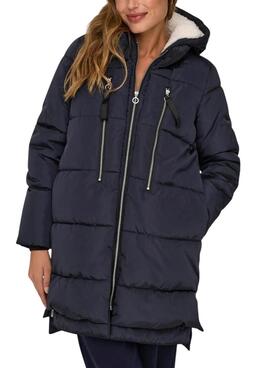 Manteau Matelassé Only New Nora Long Marine pour femme