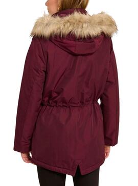 Parka Naf Naf Bupark Bordeaux pour femme