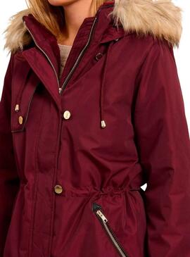 Parka Naf Naf Bupark Bordeaux pour femme