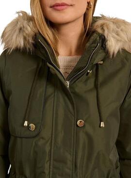 Parka Naf Naf Bupark Vert pour femme