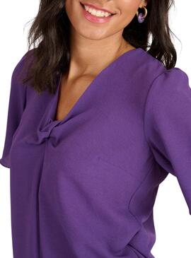 Blouse Naf Naf Nœud Violet pour femme