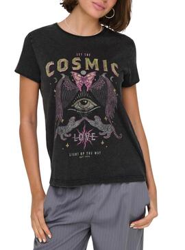 T-shirt Only Lucy Cosmique Noir pour femme