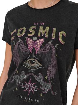 T-shirt Only Lucy Cosmique Noir pour femme