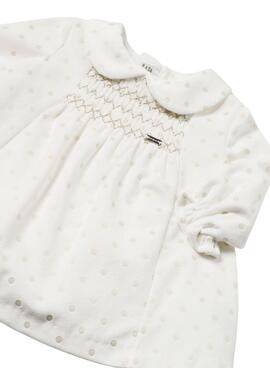 Robe Mayoral Pois Brillants Écru pour Bébé