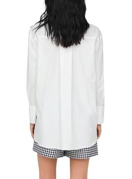 Chemise Only Moco Blanche Nœud Noir pour femme