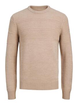 Pull Jack and Jones Jerry Beige pour homme