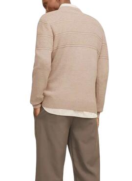 Pull Jack and Jones Jerry Beige pour homme