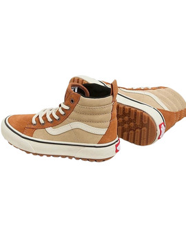 Chaussures Vans MTE SK8-Hi en cuir camel pour enfants