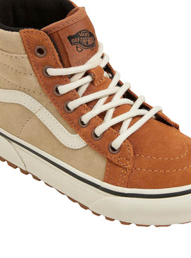 Chaussures Vans MTE SK8-Hi en cuir camel pour enfants