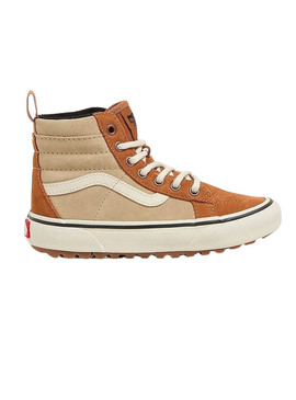 Chaussures Vans MTE SK8-Hi en cuir camel pour enfants