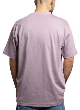 T-shirt Klout basique brodée mauve pour homme