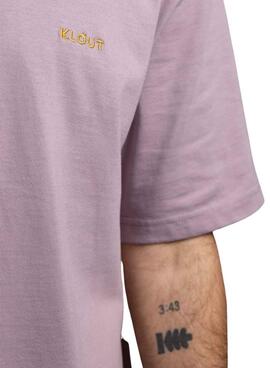 T-shirt Klout basique brodée mauve pour homme