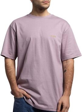 T-shirt Klout basique brodée mauve pour homme