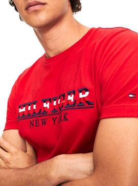 T-Shirt Tommy Hilfiger FStrike Through Rouge