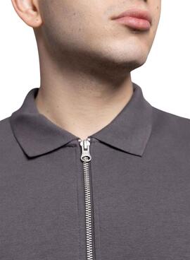 Sweat à capuche Klout Mid Zip gris pour homme