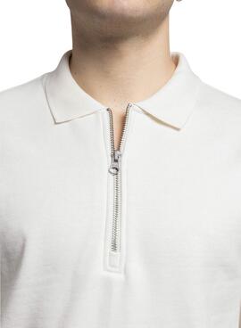 Sweat à capuche Klout Mid Zip blanc pour homme