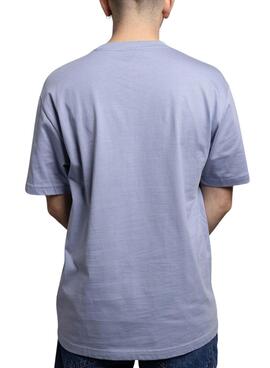 T-shirt Klout de base brodée bleue pour homme