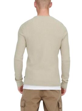 Maillot Only and Sons Phil beige pour homme