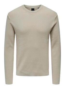 Maillot Only and Sons Phil beige pour homme