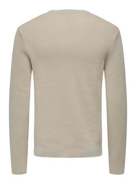 Maillot Only and Sons Phil beige pour homme