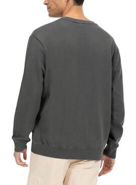 Sweatshirt El Pulpo gris brodé pour homme