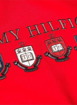 Sweat Tommy Hilfiger Multi Crest Rouge Homme