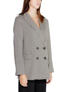 Blazer Only Lettie pied-de-poule noir pour femme