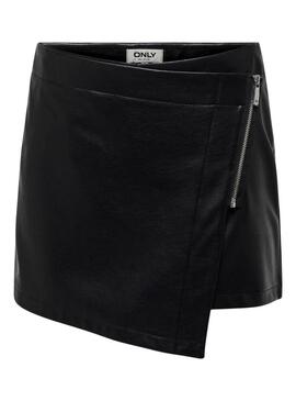 Jupe-culotte en similicuir noir Only Collie pour femme.