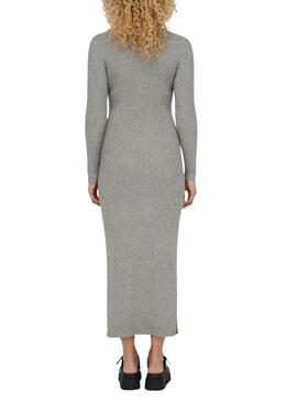 Robe Only Katia maxi en maille grise pour femme