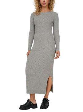 Robe Only Katia maxi en maille grise pour femme