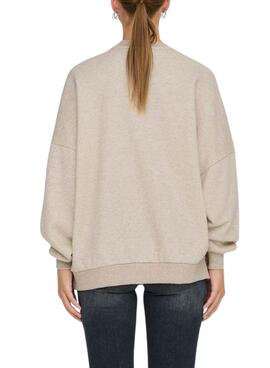 Sweatshirt Only Deborah beige pour femme