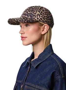 Casquette léopard Pieces Sarah pour femme