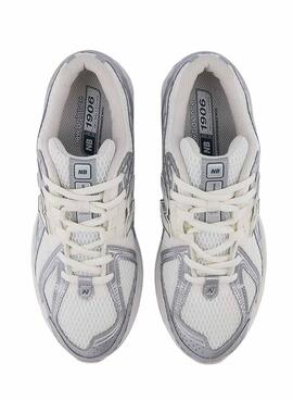 Chaussures New Balance 1906R argent et vert pour femme