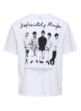 T-shirt Only and Sons Oasis Definitely Maybe blanc pour homme