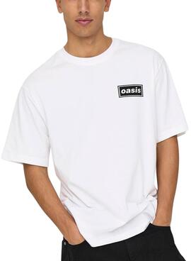 T-shirt Only and Sons Oasis Definitely Maybe blanc pour homme