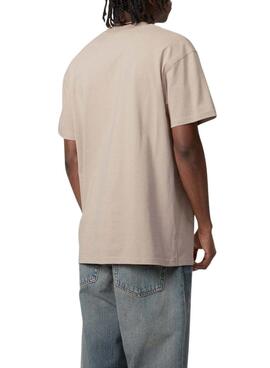 T-shirt Carhartt American Script en marrón tostado para hombre.