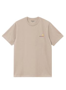 T-shirt Carhartt American Script en marrón tostado para hombre.