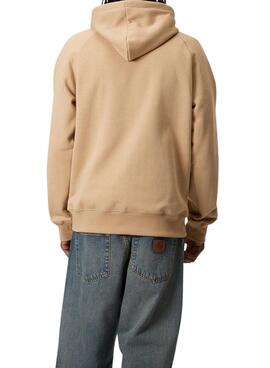 Sweat à capuche Carhartt Chase camel pour homme