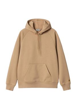 Sweat à capuche Carhartt Chase camel pour homme