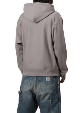 Sweat à capuche Carhartt American Script gris pour homme