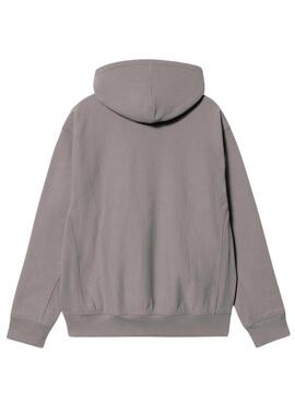 Sweat à capuche Carhartt American Script gris pour homme