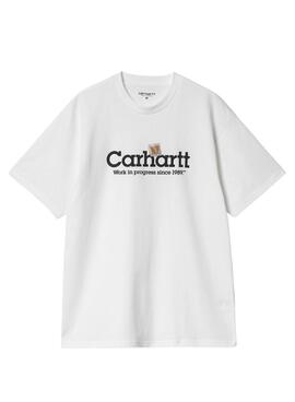 Maillot Carhartt Label Script blanc pour homme