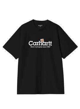 T-shirt Carhartt Label Script noir pour homme.