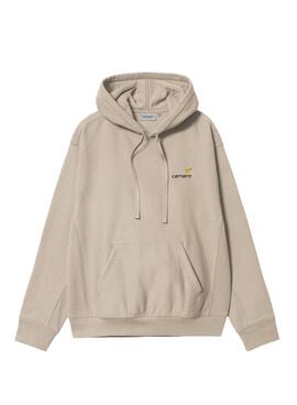 Sweat à capuche Carhartt Hooded American Script en couleur toastée pour homme.