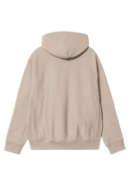 Sweat à capuche Carhartt Hooded American Script en couleur toastée pour homme.