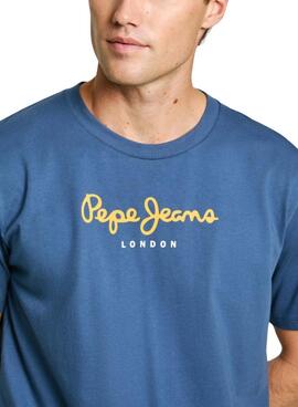 T-shirt Pepe Jeans Eggo bleu pour homme.