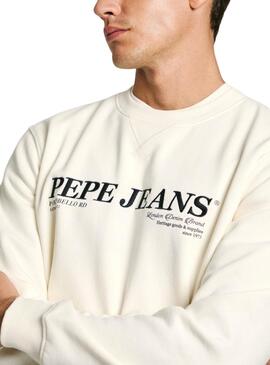 Sweatshirt Pepe Jeans Dylan blanc pour homme