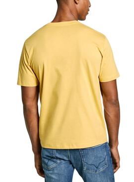 T-shirt Pepe Jeans Eggo jaune pour homme