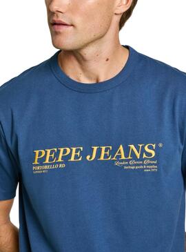 T-shirt Pepe Jeans Dylan bleu pour homme.